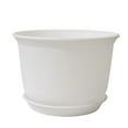 thumbnail image 1 of Window Box Planter,Indoor Thicken Planter With Hole And Tray,Plastic Planters Pots,for All House Plants Reliable Plastic Ripple Pattern Flowerpot forHome Garden,1 PC,White(6 inch), 1 of 5