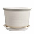 thumbnail image 1 of Window Box Planter,Indoor Thicken Planter With Hole And Tray,Plastic Planters Pots,for All House Plants Reliable Plastic Ripple Pattern Flowerpot forHome Garden,1 PC,Grey(7 inch), 1 of 5