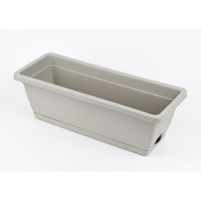 Window Box Planter,Plastic Vegetable Flower Planters Boxes 14 Inches Rectangular Flower Pots With Saucers for Indoor Outdoor Garden,Patio,Home Decor