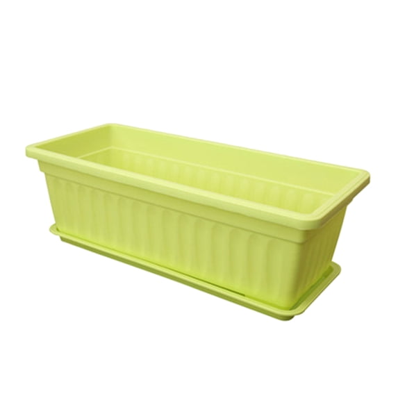 Window Box Planter,Plastic Vegetable Flower Planters Boxes 17 Inches Rectangular Flower Pots with Saucers for Indoor Outdoor Garden,Patio,Home Decor(Mint Green)