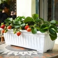 thumbnail image 1 of Window Box Planter,Plastic Vegetable Flower Planters Boxes 17 Inches Rectangular Flower Pots with Saucers for Indoor Outdoor Garden,Patio,Home Decor(White), 1 of 5