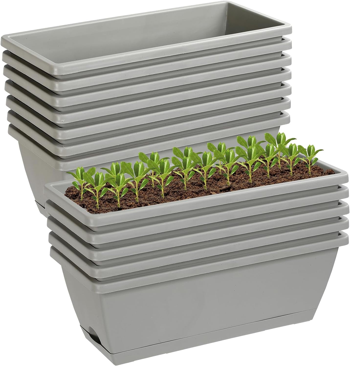 Window Box Planter, Rectangular Planters Box,SelfWatering Drainage
