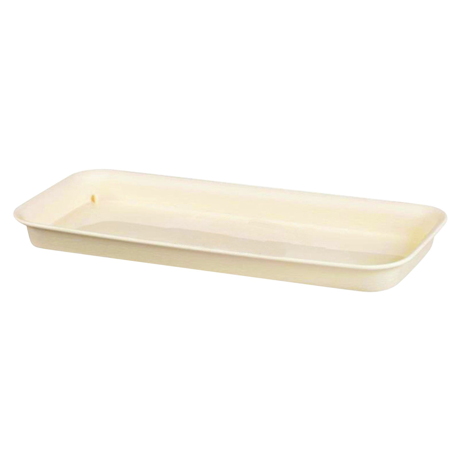 Window Box Planter with Trays, Plastic Flower Planter Boxes, Plastic Vegetable Planters, Rectangle Indoor and Outdoor Flower Pots for Windowsill, Patio, Porch, Garden, Balcony, Beige Tray, Small