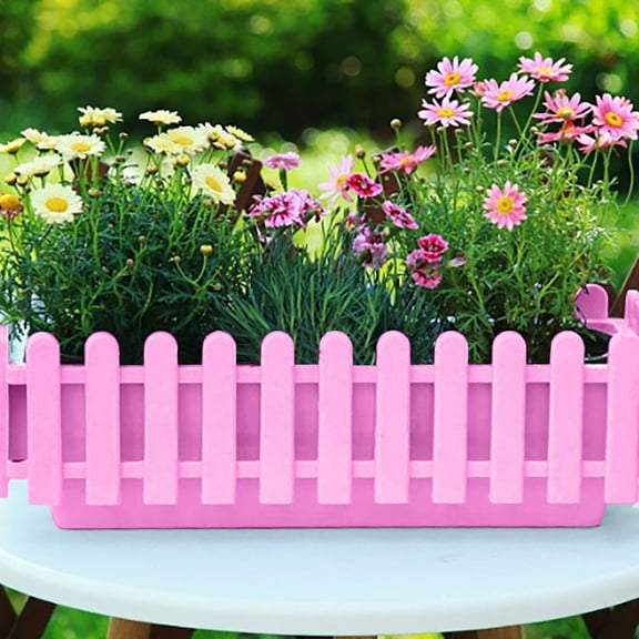 Window Box Planter Wooden Plant Pot Picket Fence Pot Window Box Garden Bed for Wedding Home Decoration