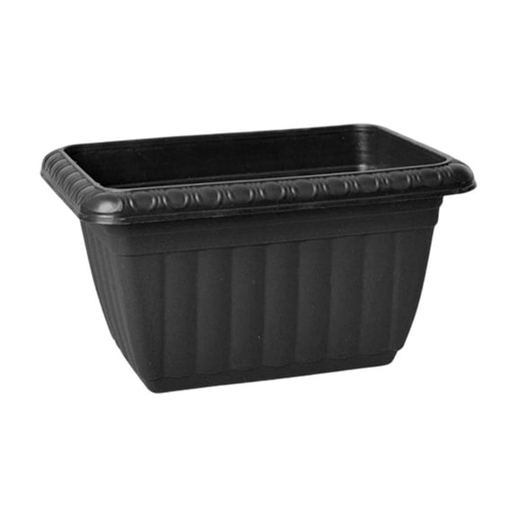 Window Box Planters,Fluted Texture Waterproof for Windowsills Garden Patio,Black