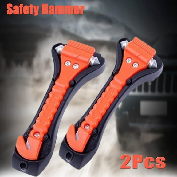 Window Breaker Hammer Window Breaker & Seatbelt Cutter Vehicle Escape Tool,Orange 2 Pcs