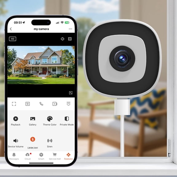 Window Camera, 5/2.4Ghz WiFi Cameras for , Human Detection, 24/7 Recording, Two-Way Audio, Compatible with Alexa/ (1 Camera)