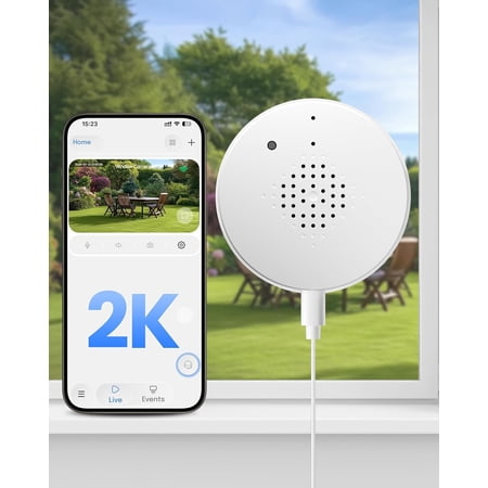 Window Camera, WiFi 6 Indoor Camera for , Full-Color Night Vision, Motion Detection, Anti-Glare Through Glass, No Drill, 24/7 Recording, Renter-Friendly