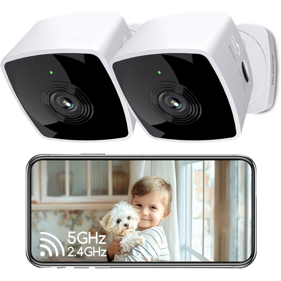 Window Cameras for 5G&2.4G, Camera Indoor, Camera with Phone App, Indoor Camera w/AI Motion Detection, 2-Way Audio, Compatible with Alexa