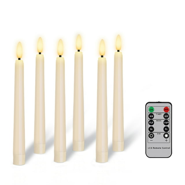 Window Candles, 6 Pack LED Battery Operated Christmas Candles for Windows with Remote Timer