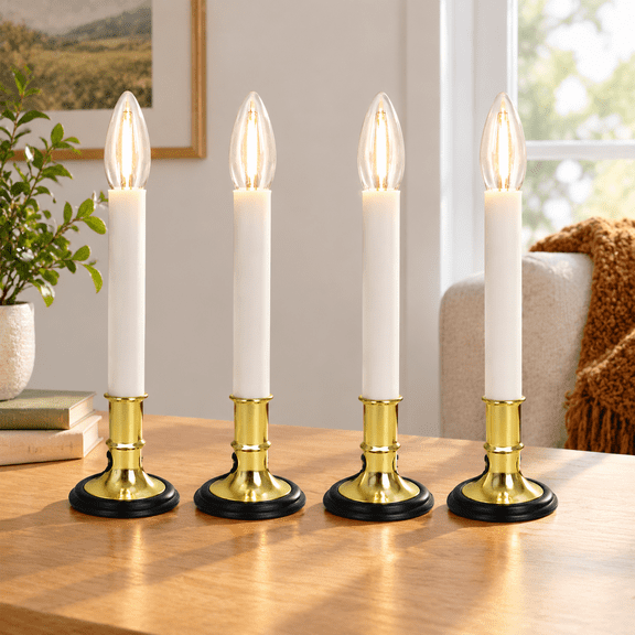 Window Candles Electric With On/off 9in Plug In Led 4pk
