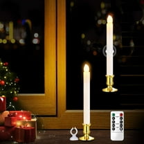 Window Candles LED Battery Operated Christmas Candles for Windows with Remote Timer Electric Flameless Candle Lights with Candle Holders Suction Cups for Christmas Decorations