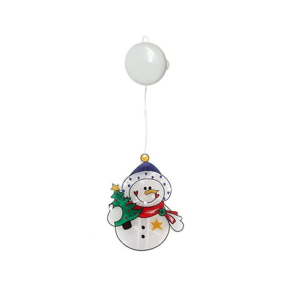 Window Christmas Lights Decorations, Battery Operated with Suction Cup Hook Hanging LED Light for Xmas Window Decoration Glass Wall Indoor Decor, Snow Men