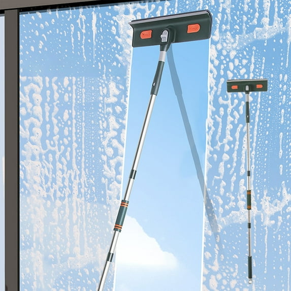 Window Cleaner, Extendable Telescoping Pole, Detachable Scraper and ...