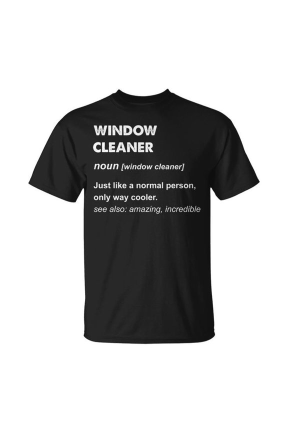 Window Cleaner Graphic Cotton Tee for Unisex Adults – Durable Comfortable T-Shirt for Workwear and Casual Use, Size 3XL, Color Black