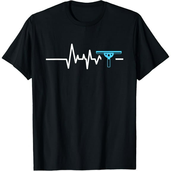 Window Cleaner Heartbeat Funny Cleaning Gifts T-Shirt