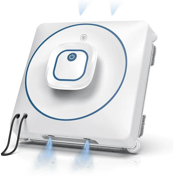 Window Cleaner Robot with 2 Pads, 8000Pa Suction Dual Direction Auto-Spray Windows Cleaner with 4 Cleaning Modes - Intelligent Path, Edge Detection, Remote Control, 15-Stage Anti-Fall System