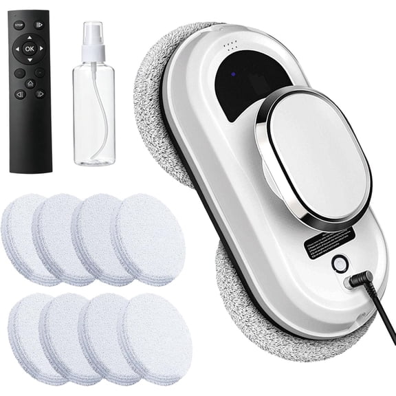 Window Cleaner Robot with 5600Pa Strong Suction, AI Smart Path Planning for Automatic Glass Cleaning, Dual Safety Protection, Remote Control for Home Office Windows