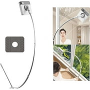 Window Cleaning Brush with Long Handle, Curved Window Cleaning Tool, Window Squeegee, Multi-Use Window Washing Squeegee with Extension Pole for Window, Glass Door, Car, Home Floor