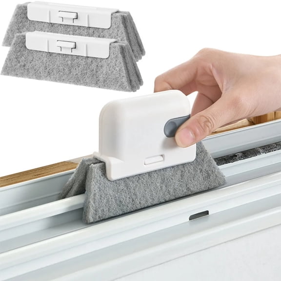 Window Cleaning Brush for Sliding Door Tracks Household Use, 2-in-1 Multi-Function Groove Cleaner Kit for Home, Car, Tracks, Sills, Vents, Keyboards