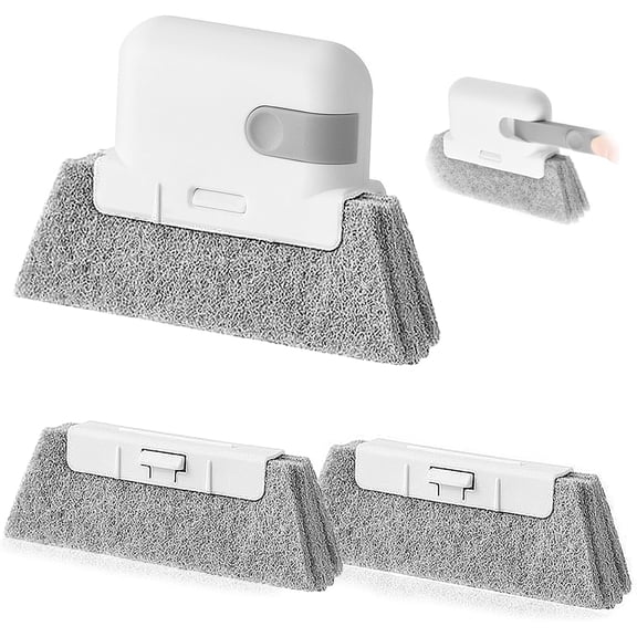Window Cleaning Brush,Multifucation Groove Cleaning Brush for Household Use, 3 in 1 Window Sliding Door Track Cleaner, Sill, Tile Lines, Shutter, Car Vents, Keyboard, Small Spaces Clean Kit