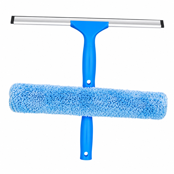 Window Cleaning Combo, Squeegee and Microfiber Window Washer for Glass, Mirrors, Shower Doors, Car Windows and Smooth Surfaces
