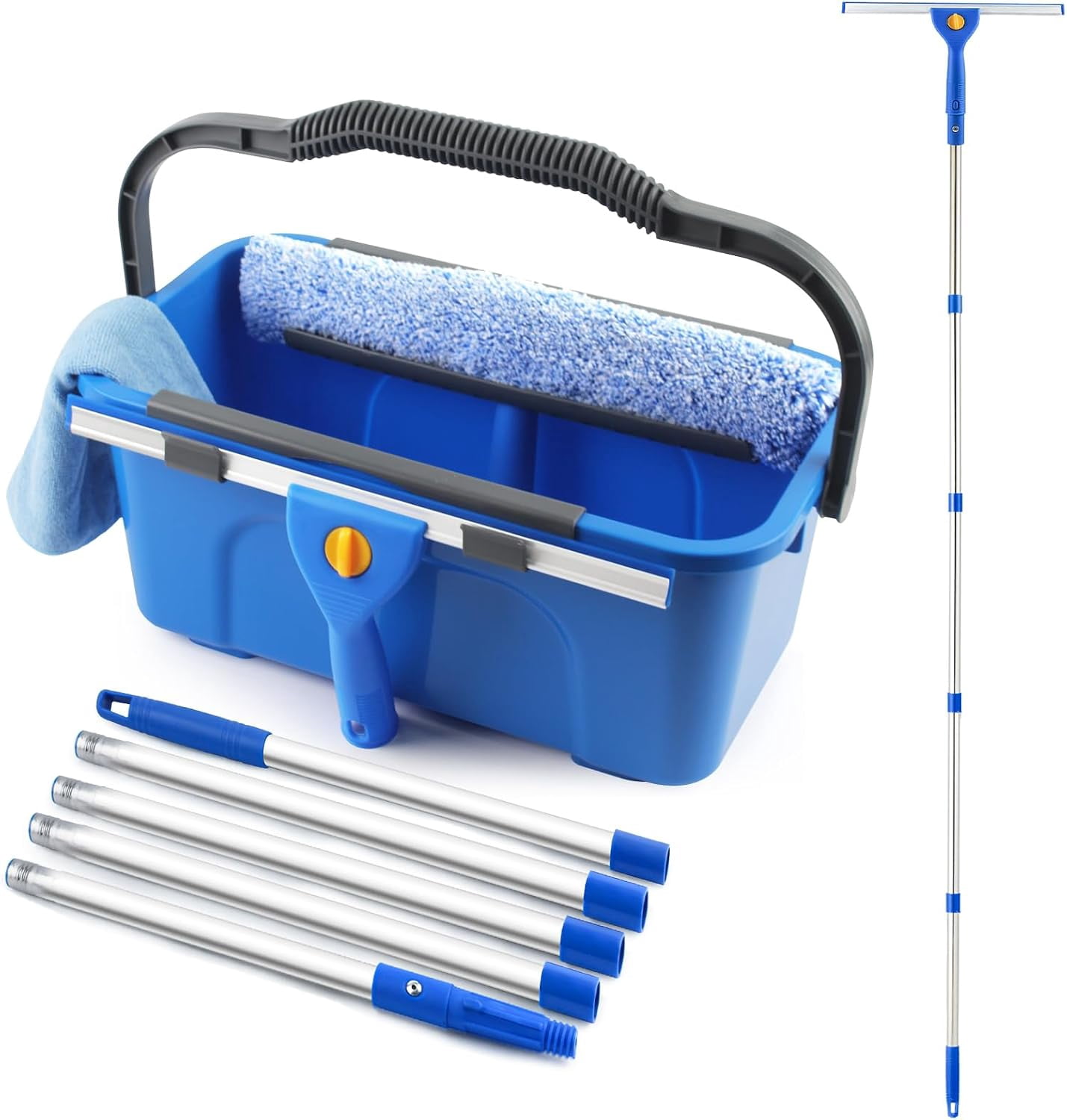 Kitchen Window Cleaner Window Cleaning Kit with Bucket, Squeegee and Scrubber for Home ...