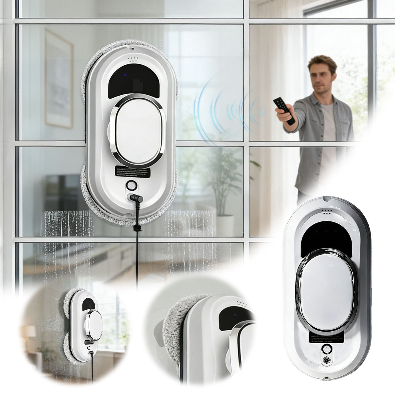 Window Cleaning Robot 5600Pa, Automatic Electric Window Cleaner, Remote ...