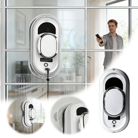Window Cleaning Robot 5600Pa, Automatic Electric Window Cleaner, Remote Control, Security System, Intelligent Navigation, Edge Detection System