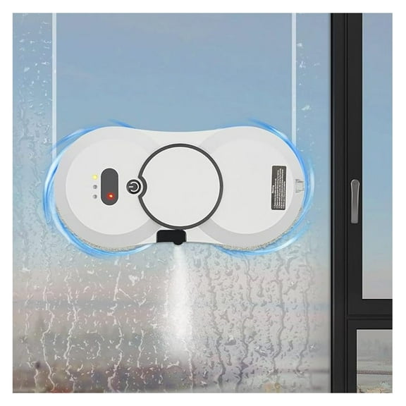 Window Cleaning Robot, Automatic Water Spray Window Washer Robot 2800Pa Strong Suction Smart Window Cleaner, Control Window Washer Robot for Windows, Tiles, Glass Door (White)