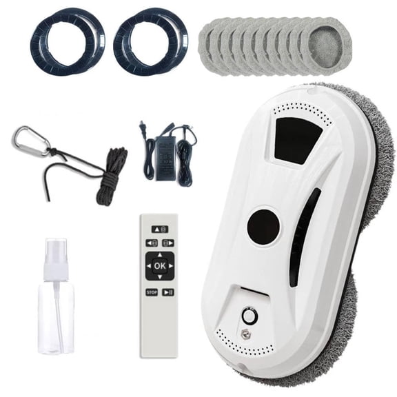 Window Cleaning Robot,Window Vacuum,Automatic Window Cleaning Robot,Window Cleaner Robot Inside/Outsid, Edge Detection & Anti-Drop Protection, Remote Control for Glass Mirror Washing