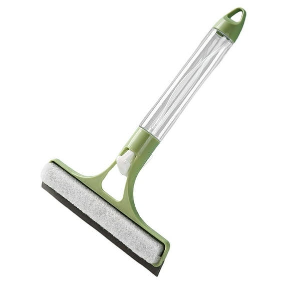 Window Cleaning Scraper,New 3 in 1 Window Cleaner,Squeegee and Scrubber with Spray, for Windows, Walls,Car Windshields, Bathrooms, Kitchens, All-Purpose Window Cleaner Tool(Green2)