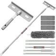 thumbnail image 1 of Window Squeegee Cleaner Tool, 4 in 1 Rotatable Window Cleaning Squeegee Kit with Extension Pole and Duster, 67'' Window Washing Kit for Home Mirror Car Glass with 3 Replaceable Cloth Strips(Gray), 1 of 9