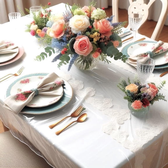 Window Clear Tablecloth Cover and Furniture Protector Heavy Duty Vinyl, 70 Inch