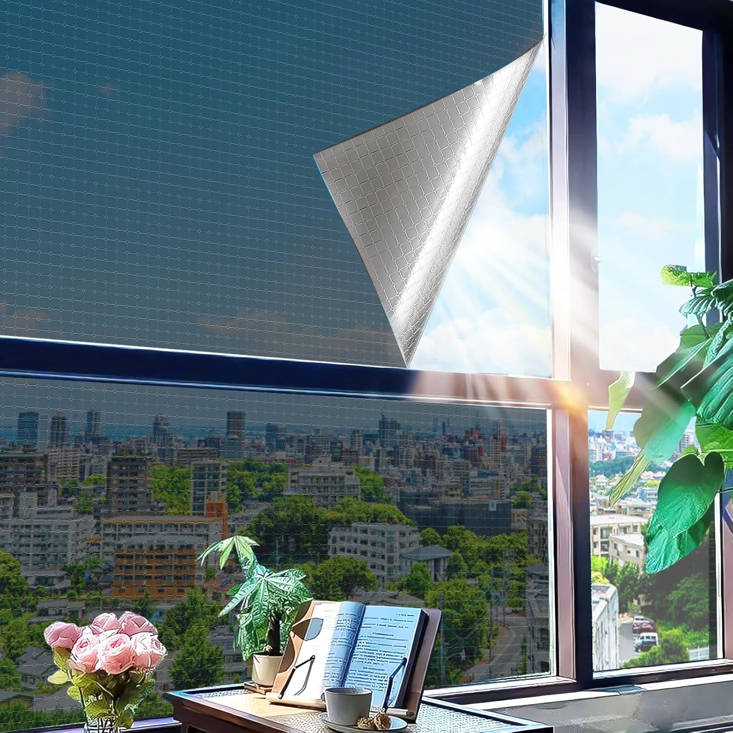 Window Cling Privacy Film, See Out Not in, One Way Window Tint for Home