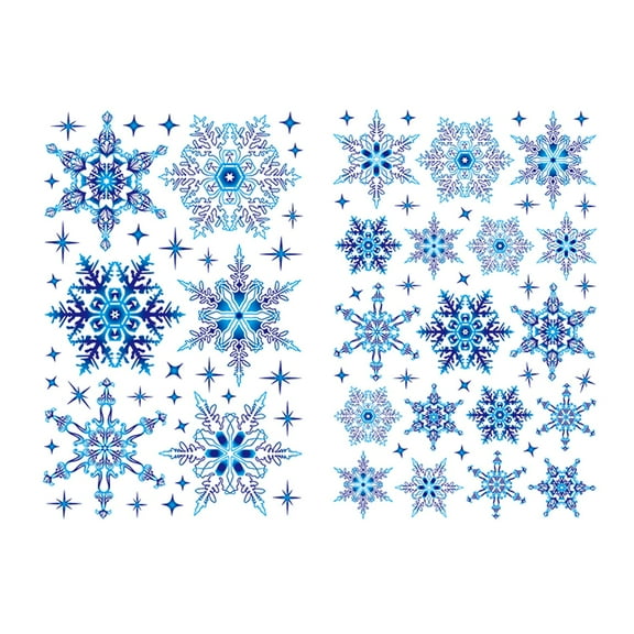 Window Clings Christmas Decorations 20*30cm Reusable Snowflake Window Clings Large Set Removable Static Stickers for Holiday Home Office Party Winter Decorations Glass Door Display