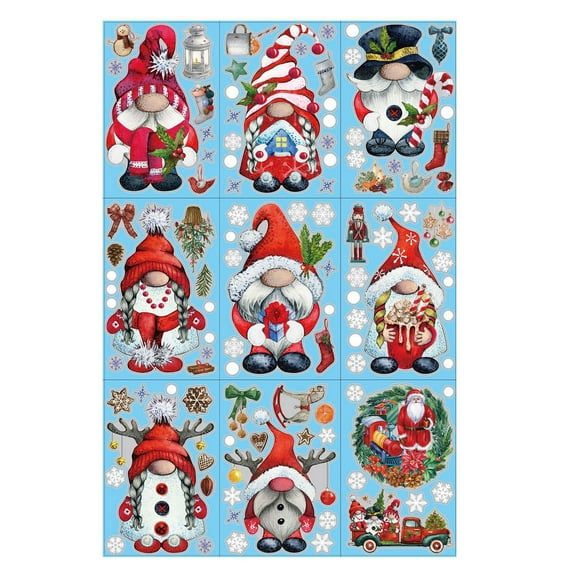 Window Clings Elves Santa Claus Reindeer Faceless Elf Winter Window Decals