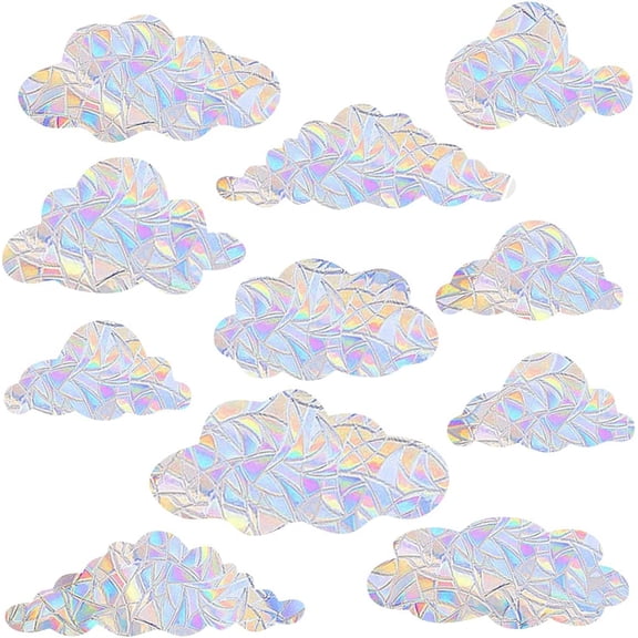 Window Cloud Static Clings, Anti Collision Bird Safe Window Decals, Rainbow Decor Window Stickers, Reusable Window Ornament Decals