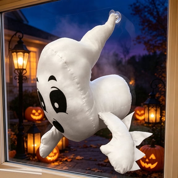 Gamexcel Halloween Window Ghost Decoration, Stuffed Window Crasher Ghost with Suction Cups for Halloween Haunted House Party Decor