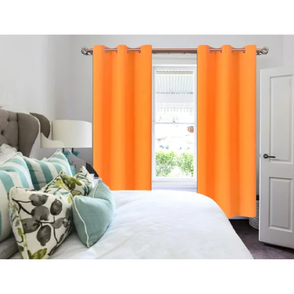 Gorgeous Home Linen Window Curtain Blackout Room Darkening K68 Orange Thermal for Bedroom/Living room/Closet 37" inch wide X 63" inch long 2 panels
