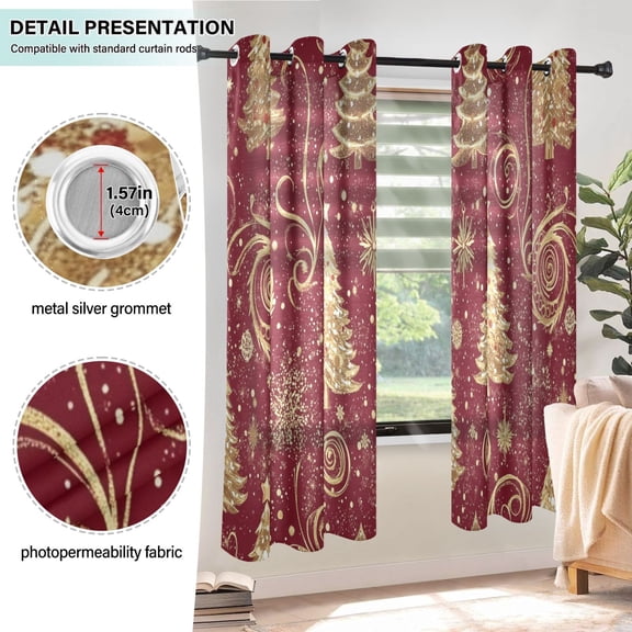 Window Curtain Panels Cotton Linen Decorative Curtains - SymmetricalSun DogWindow Shade Backdrops for Home Office Sunroom Country House