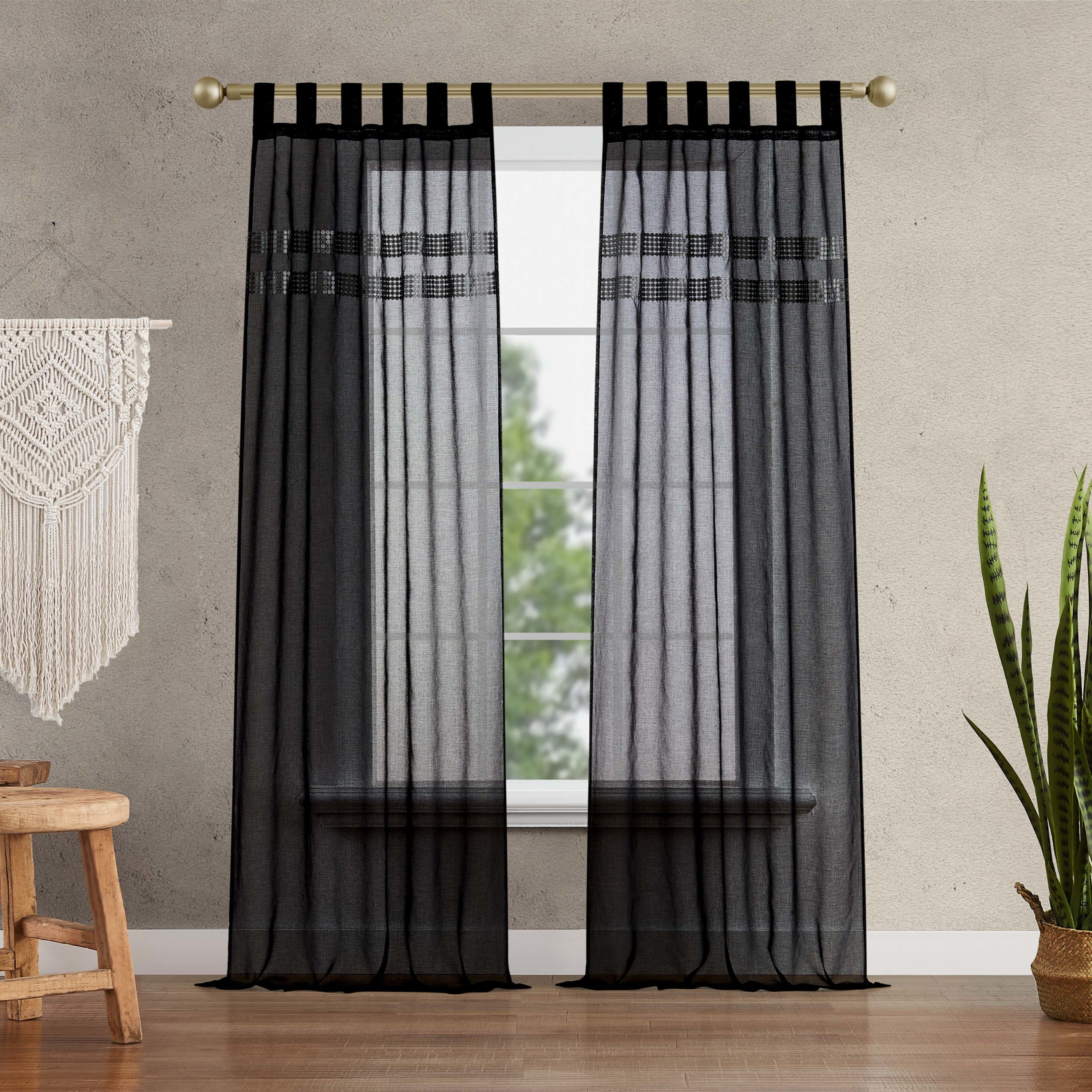 Tab Top Black Curtainsnull