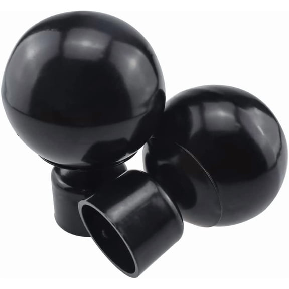 Window Curtain Rod End Cap Metal Sealing Finial Caps | Drapery Pole Plug for 1.1 Inch(28 mm) Diameter Rods Roman Finials, Black, 2 PCS