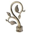 thumbnail image 1 of Window Curtain Rod Ends Finials Drapery Pole Decorative Heads . 28mm Leaves- Bronze, 1 of 6