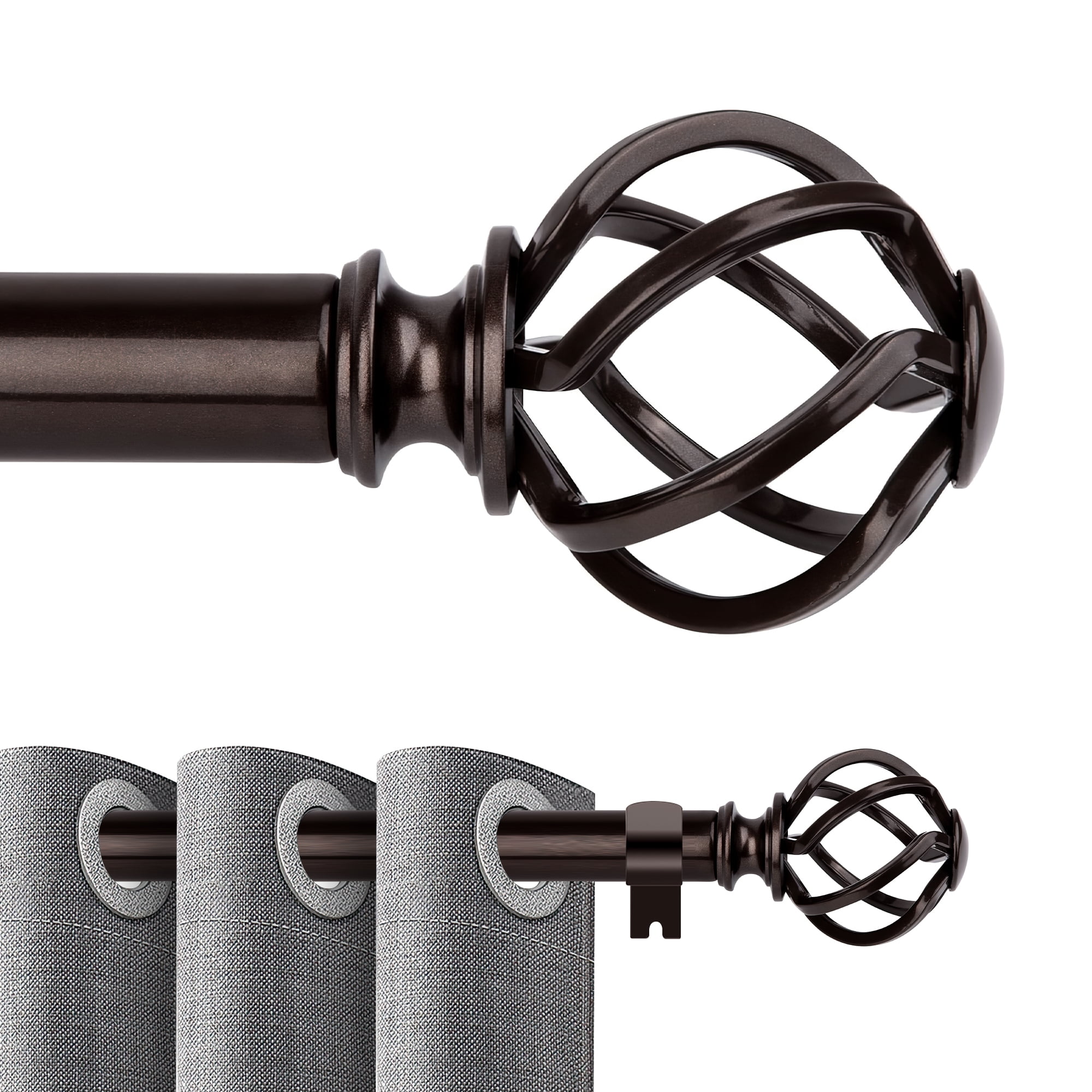 Window Curtain Rods for 32 to 144 Inches Adjustable Long Heavy Duty