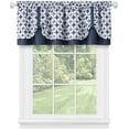 thumbnail image 1 of Window Curtain Valance, Double Layer Geometric Design with Plaid Gingham Circles, Cuff Tab Top Valance, Farmhouse Decor, 58" W x 14" L, 1 of 3