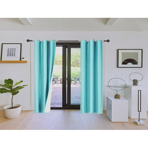 Window Curtain for Bedroom ADAM Home Decor 1 Panel Thermal 100% Blackout full Room Darkening Grommets Teal 95" Length