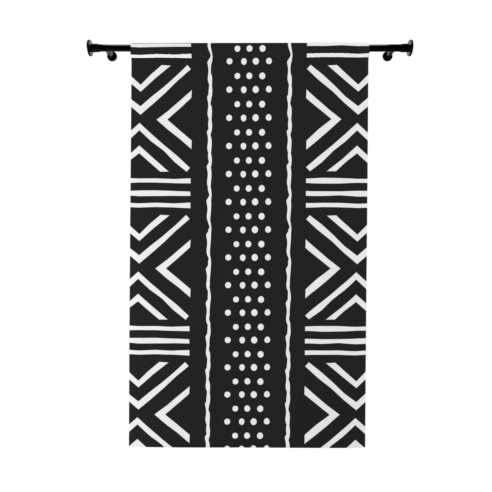 Window Curtains (1 Piece), African Print Curtains, Black and White ...