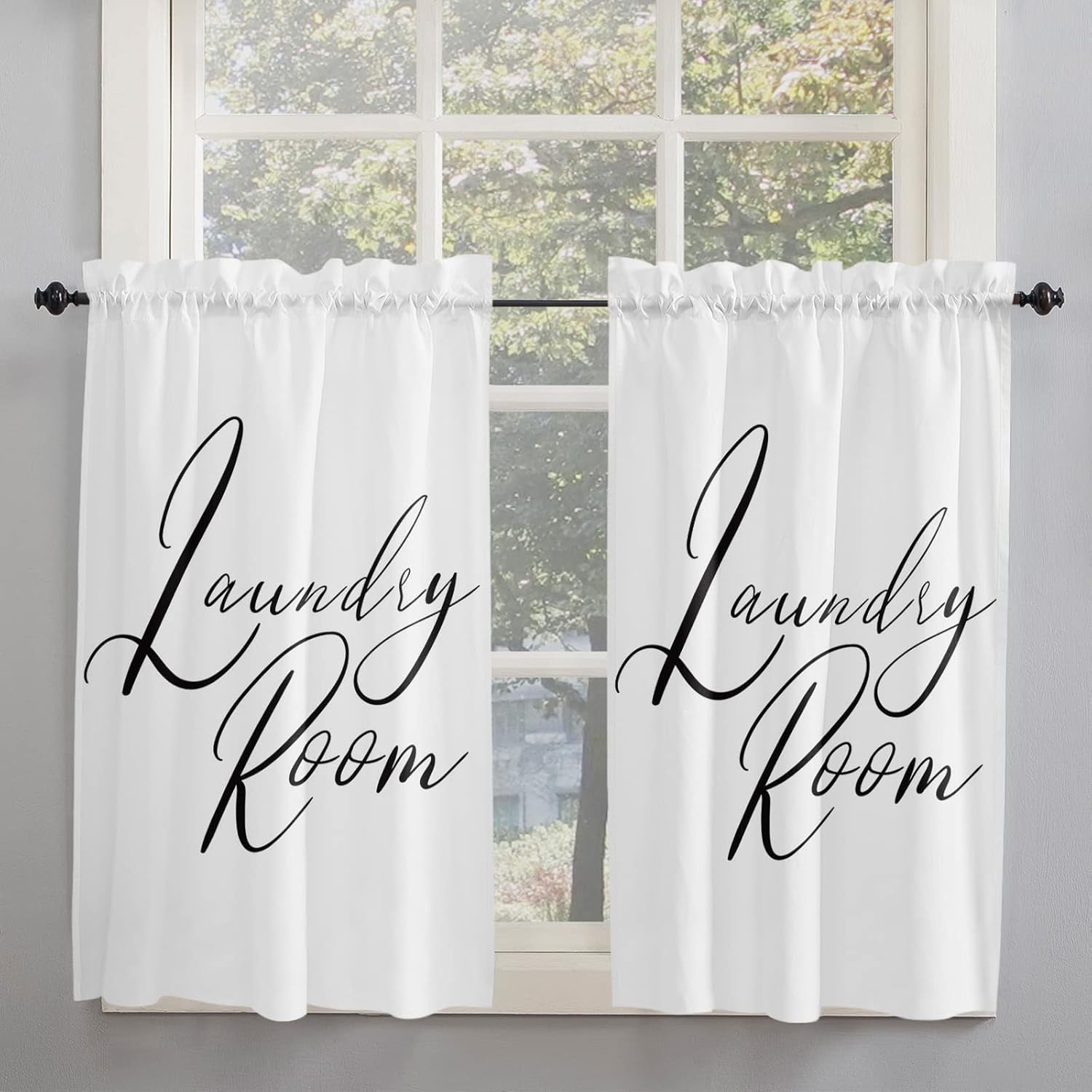Photo inspiration: Gallery Detail: Window Curtains 2 Pack Laundry Room White Background Curtains For