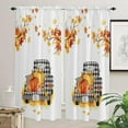 thumbnail image 1 of Window Curtains 2 Pack, Thanksgiving Black Lattice Truck Pumpkins and Maple Leaves Curtains for Kitchen Bathroom Living Room Bedroom, Semi Sheer Rod Pocket Draperies Privacy Curtains 52x84 Inches, 1 of 5